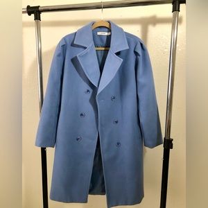 Puff Sleeve Wool Coat